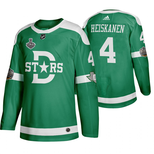 Adidas Dallas Dallas Stars #4 Miro Heiskanen Men's Green 2020 Stanley Cup Final Stitched Classic Retro Jersey Men's