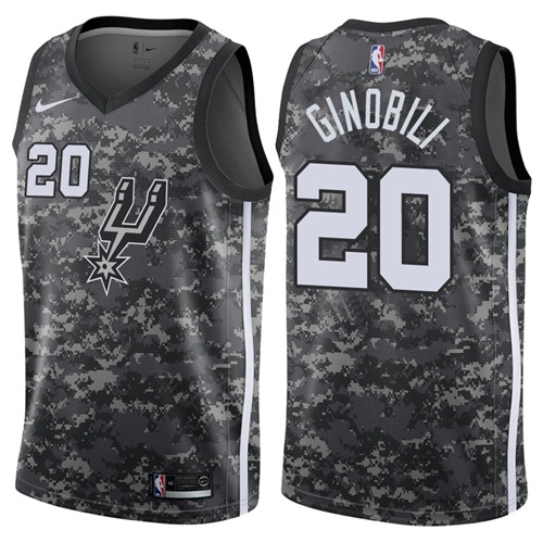 San Antonio Spurs #20 Manu Ginobili Camo Swingman City Edition Jersey Mens
