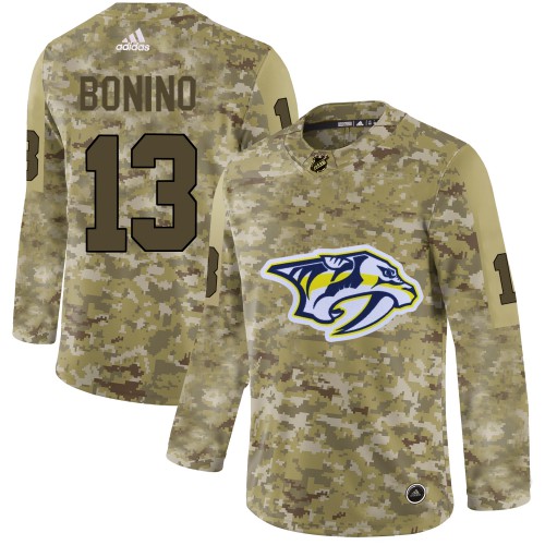 Adidas Nashville Predators #13 Nick Bonino Camo Authentic Stitched Jersey Men's