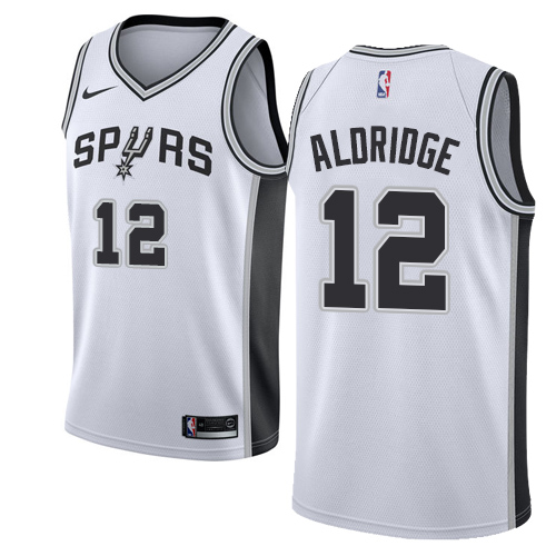 San Antonio Spurs #12 LaMarcus Aldridge White Womens Swingman Association Edition Jersey Womens