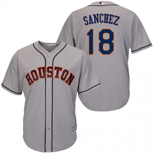 Houston Astros #18 Aaron Sanchez Grey New Cool Base Stitched Jersey Men's