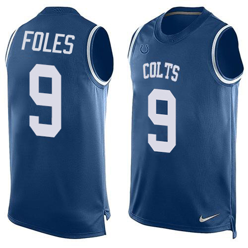 Colts #9 Nick Foles Royal Blue Team Color Men's Stitched Limited Tank Top Jersey