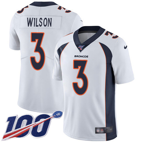 Broncos #3 Russell Wilson White Youth Stitched 100th Season Vapor Untouchable Limited Jersey