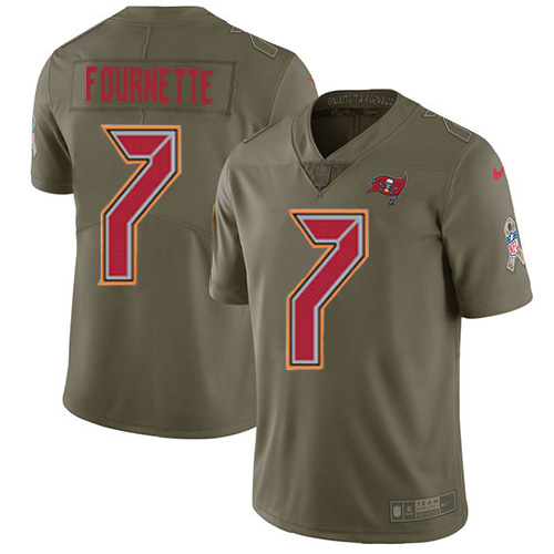 Tampa Bay Buccaneers #7 Leonard Fournette Olive Men's Stitched Limited 2017 Salute To Service Jersey