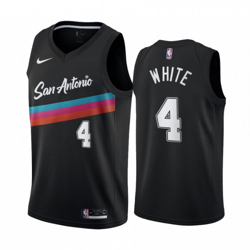 San Antonio Spurs #4 Derrick White Black Swingman 2020-21 City Edition Jersey Mens