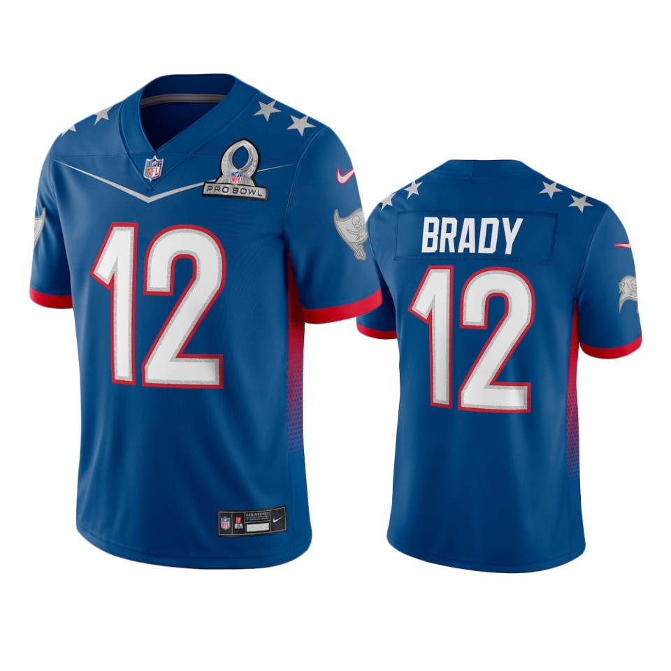 Buccaneers #12 Tom Brady Men's 2022 NFC Pro Bowl Game Jersey Royal