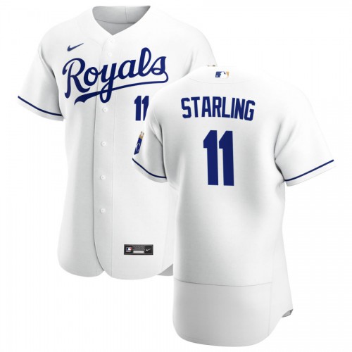 Kansas City Kansas City Royals #11 Bubba Starling Men's White Home 2020 Authentic Player Jersey Men's