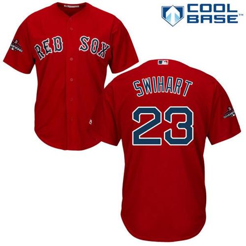 Boston Red Sox #23 Blake Swihart Red Cool Base 2018 World Series Champions Stitched Youth Jersey Youth