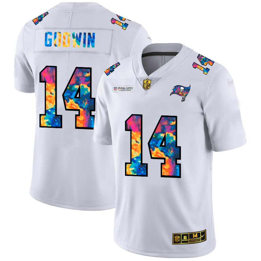 Tampa Bay Buccaneers #14 Chris Godwin Men's White Multi-Color 2020 Crucial Catch Limited Jersey