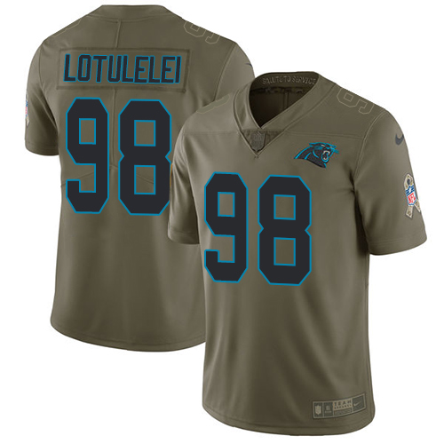Carolina Panthers #98 Star Lotulelei Olive Men's Stitched Limited 2017 Salute To Service Jersey Men's
