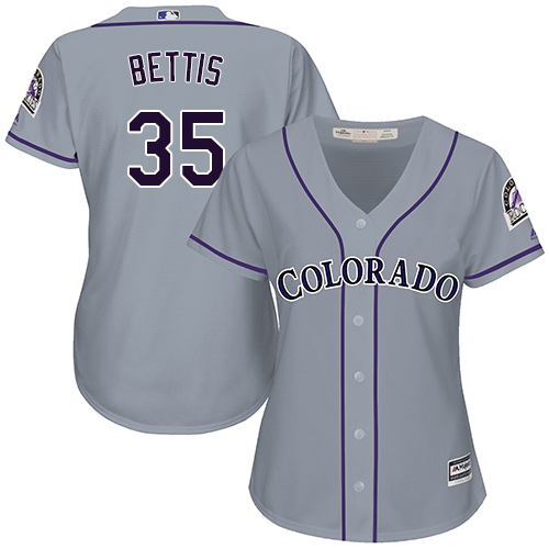 Colorado Rockies #35 Chad Bettis Grey Road Women's Stitched Jersey Womens