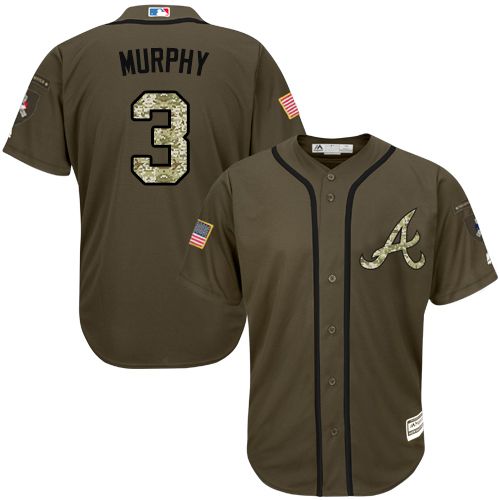 Atlanta Braves #3 Dale Murphy Green Salute to Service Stitched Jersey Men's