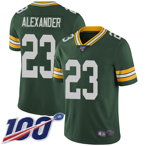 Packers #23 Jaire Alexander Green Team Color Youth Stitched 100th Season Vapor Limited Jersey