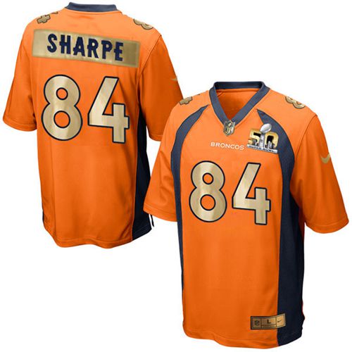 Denver Broncos #84 Shannon Sharpe Orange Team Color Men's Stitched Game Super Bowl 50 Collection Jersey Men's