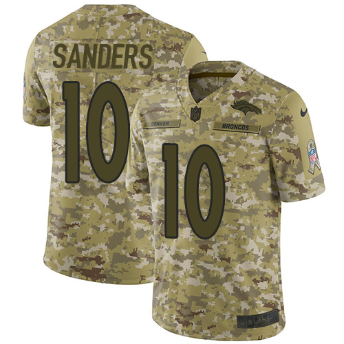 Denver Broncos #10 Emmanuel Sanders Camo Men's Stitched Limited 2018 Salute To Service Jersey Men's