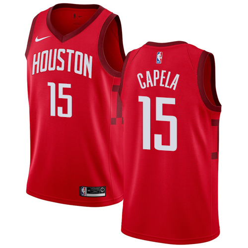 Houston Rockets #15 Clint Capela Red Swingman Earned Edition Jersey Mens