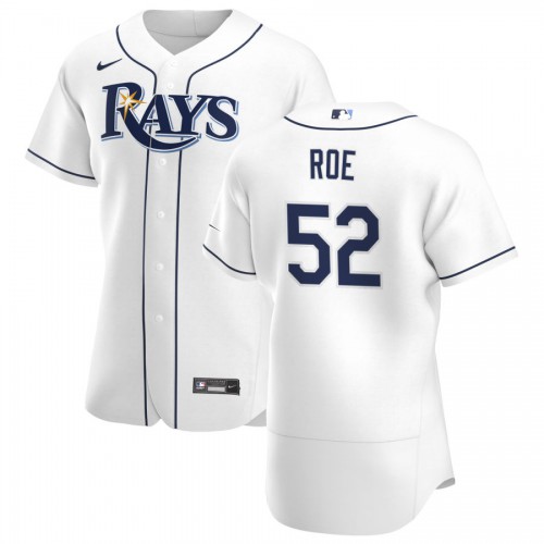 Tampa Bay Tampa Bay Rays #52 Chaz Roe Men's White Home 2020 Authentic Player Jersey Men's