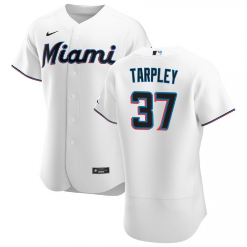Miami Miami Marlins #37 Stephen Tarpley Men's White Home 2020 Authentic Player Jersey Men's