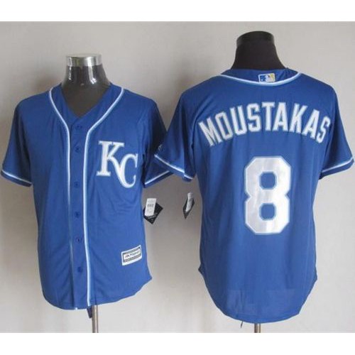 Kansas City Royals #8 Mike Moustakas Blue Alternate 2 New Cool Base Stitched Jersey Men's