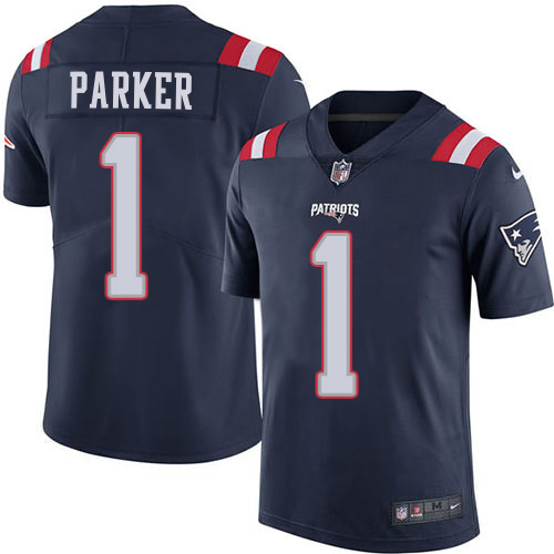Patriots #1 DeVante Parker Navy Blue Men's Stitched Limited Rush Jersey