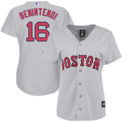 Boston Red Sox #16 Andrew Benintendi Grey Road Women's Stitched Jersey Womens