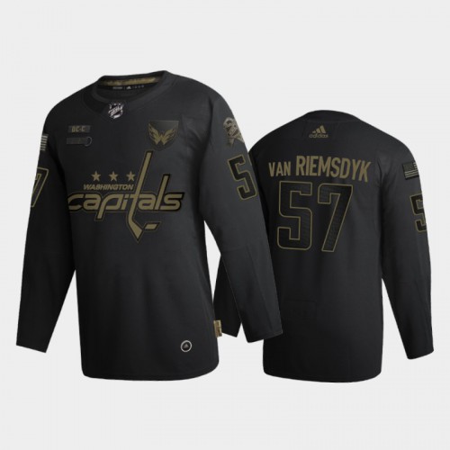 Washington Washington Capitals #57 Trevor van Riemsdyk Adidas 2020 Veterans Day Authentic Jersey - Black Men's