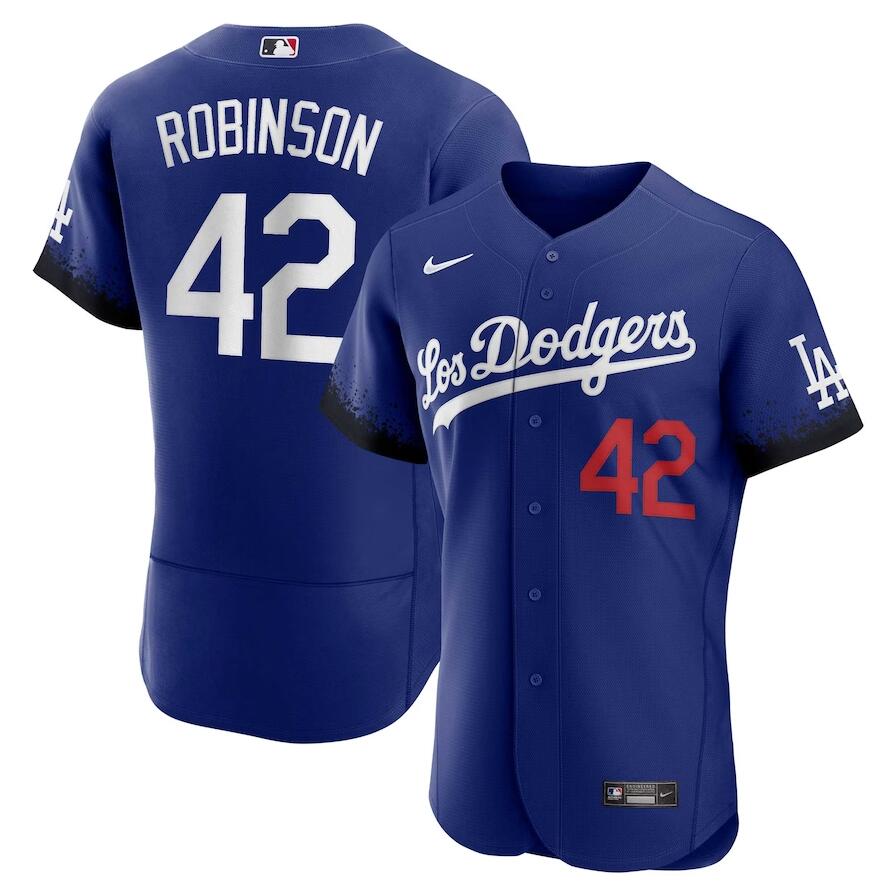 Los Angeles Dodgers #42 Jackie Robinson 2023 Day Royal Men's City Connect Authentic Jersey