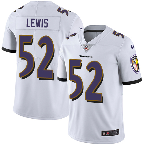 Ravens #52 Ray Lewis White Men's Stitched Vapor Untouchable Limited Jersey