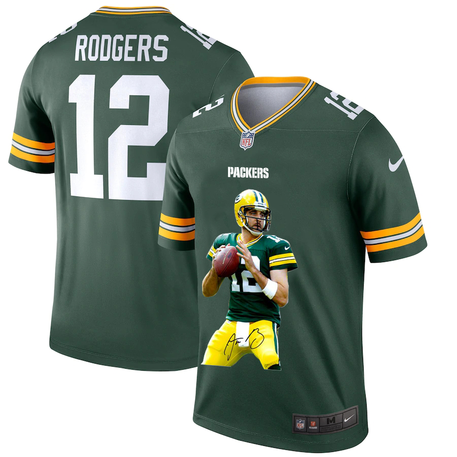 Green Bay Packers #12 Aaron Rodgers Men's Player Signature Moves Vapor Limited Jersey Green