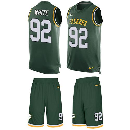 Packers #92 Reggie White Green Team Color Men's Stitched Limited Tank Top Suit Jersey