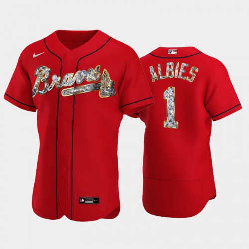 Atlanta Atlanta Braves #1 Ozzie Albies Men's Diamond Edition Jersey - Red Men's