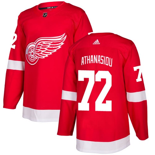 Adidas Detroit Red Wings #72 Andreas Athanasiou Red Home Authentic Stitched Jersey Men's