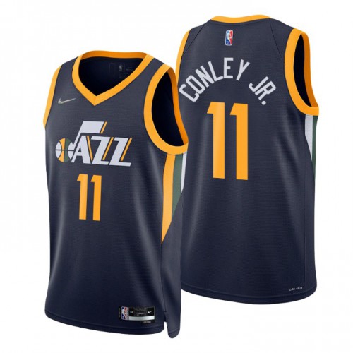 Utah Jazz #11 Mike Conley Jr. Navy Mens 2021-22 75th Anniversary Diamond Swingman Jersey - Icon Edition Mens