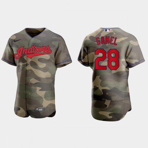 Cleveland Guardians #28 Ben Gamel Men's 2021 Armed Forces Day Authentic Jersey -Camo Men's