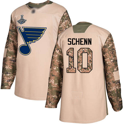 Adidas St. Louis Blues #10 Brayden Schenn Camo Authentic 2017 Veterans Day Stanley Cup Champions Stitched Jersey Men's