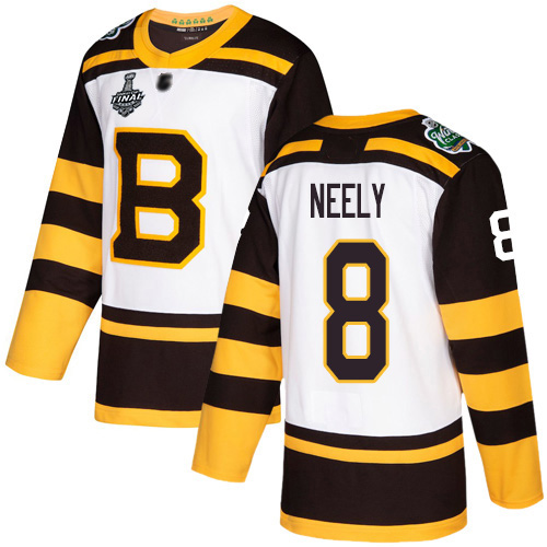 Adidas Boston Bruins #8 Cam Neely White Authentic 2019 Winter Classic Stanley Cup Final Bound Stitched Jersey Men's
