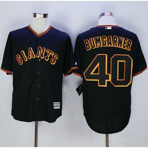 San Francisco Giants #40 Madison Bumgarner Black New Cool Base Fashion Stitched Jersey Men's