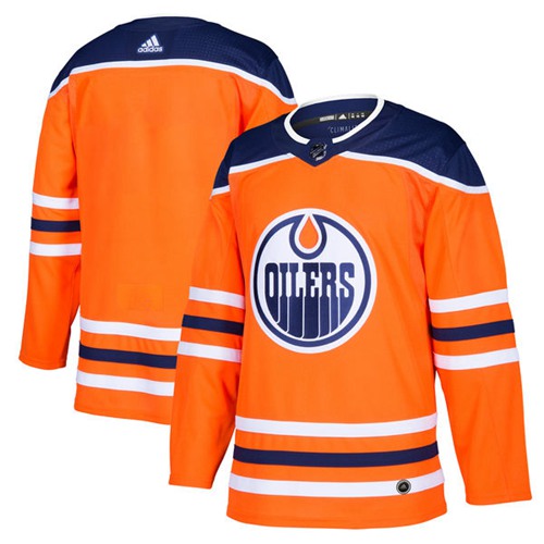 Adidas Oilers Blank Orange Home Authentic Stitched Jersey