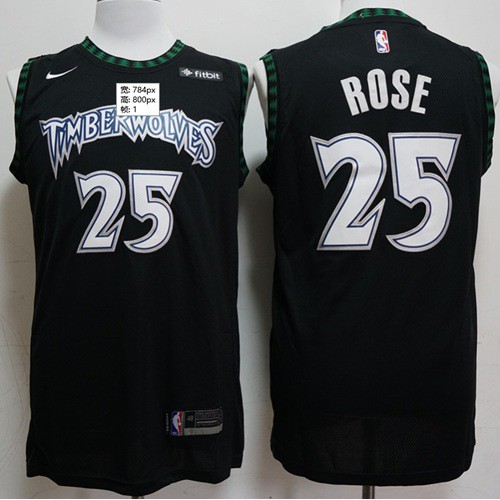 Minnesota Timberwolves #25 Derrick Rose Black Swingman Hardwood Classics Jersey Mens