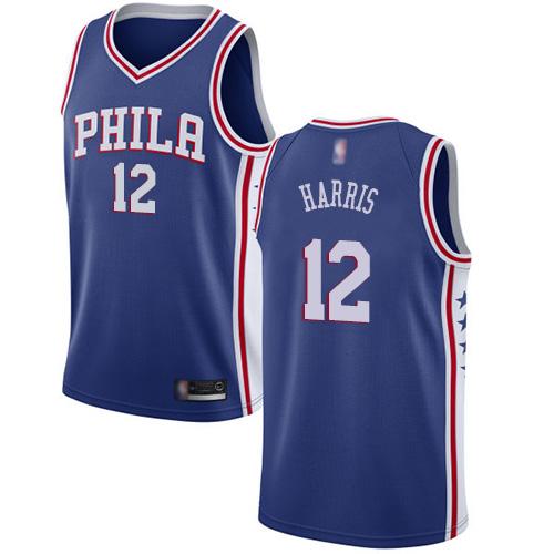 Philadelphia 76ers #12 Tobias Harris Blue Swingman Icon Edition Jersey Mens