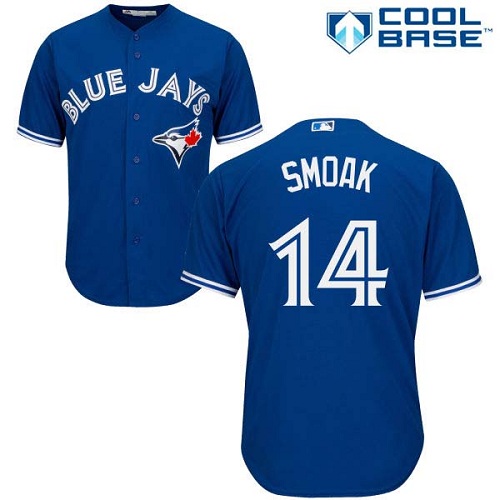 Toronto Blue Jays #14 Justin Smoak Blue Cool Base Stitched Youth Jersey Youth