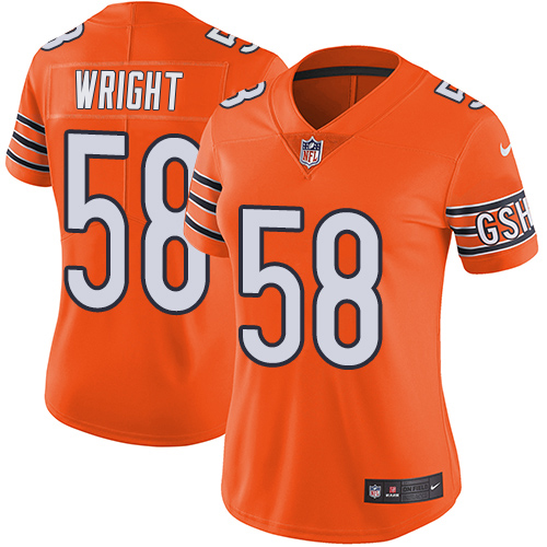 Bears #58 Darnell Wright Orange Women's Stitched Limited Rush Jersey