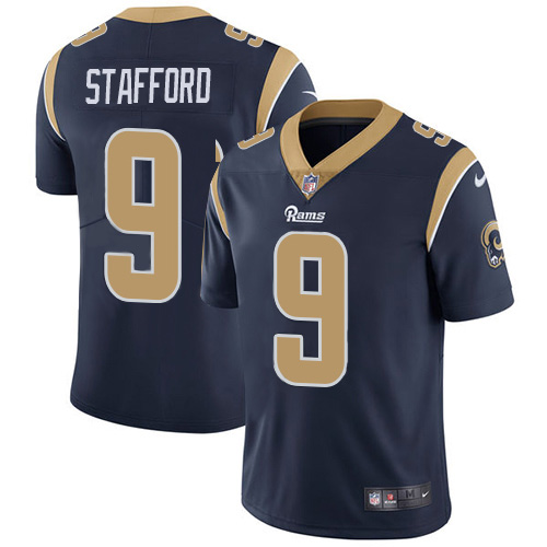 Los Angeles Rams #9 Matthew Stafford Navy Blue Team Color Men's Stitched Vapor Untouchable Limited Jersey