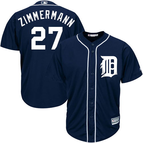 Detroit Tigers #27 Jordan Zimmermann Navy Blue Cool Base Stitched Youth Jersey Youth