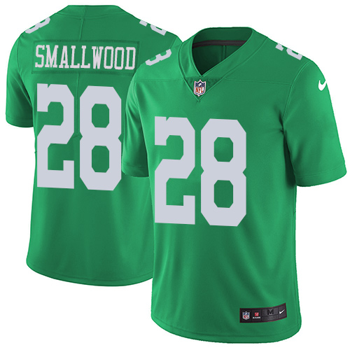 Philadelphia Eagles #28 Wendell Smallwood Green Men's Stitched Limited Rush Jersey Men's