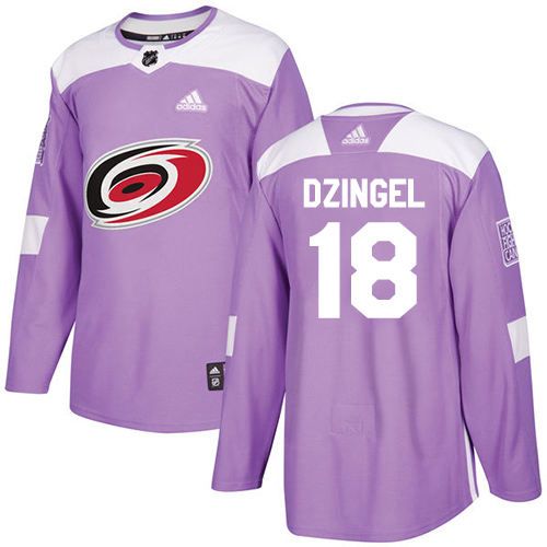 Adidas Carolina Hurricanes #18 Ryan Dzingel Purple Authentic Fights Cancer Stitched Youth Jersey Youth