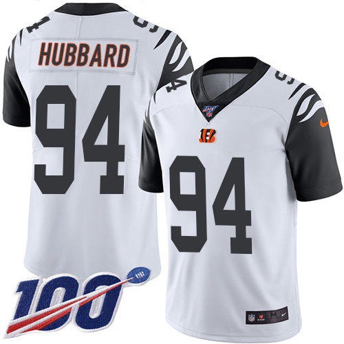 Bengals #94 Sam Hubbard White Men's Stitched Limited Rush 100th Season Jersey
