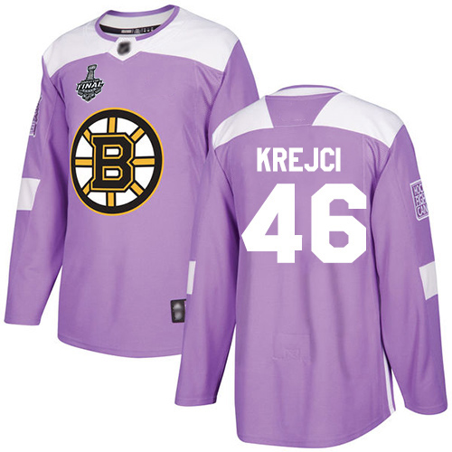 Adidas Boston Bruins #46 David Krejci Purple Authentic Fights Cancer Stanley Cup Final Bound Stitched Jersey Men's