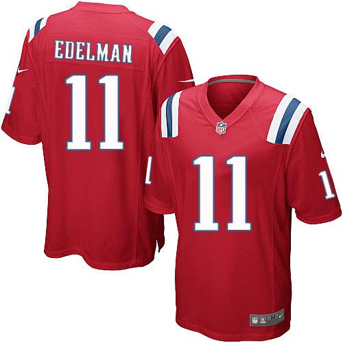 Patriots #11 Julian Edelman Red Alternate Youth Stitched Elite Jersey