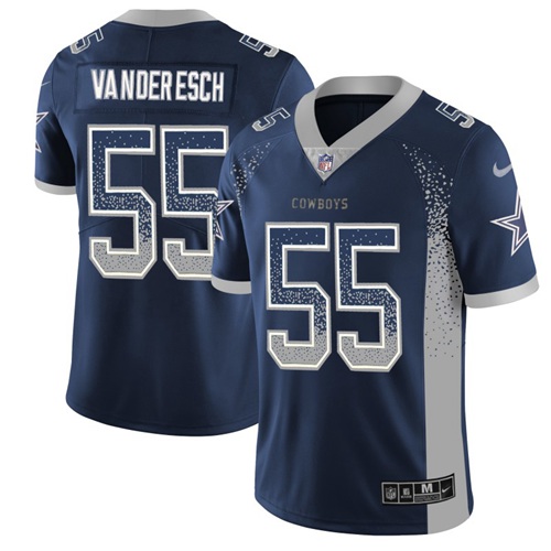 Cowboys #55 Leighton Vander Esch Navy Blue Team Color Men's Stitched Limited Rush Drift Fashion Jersey